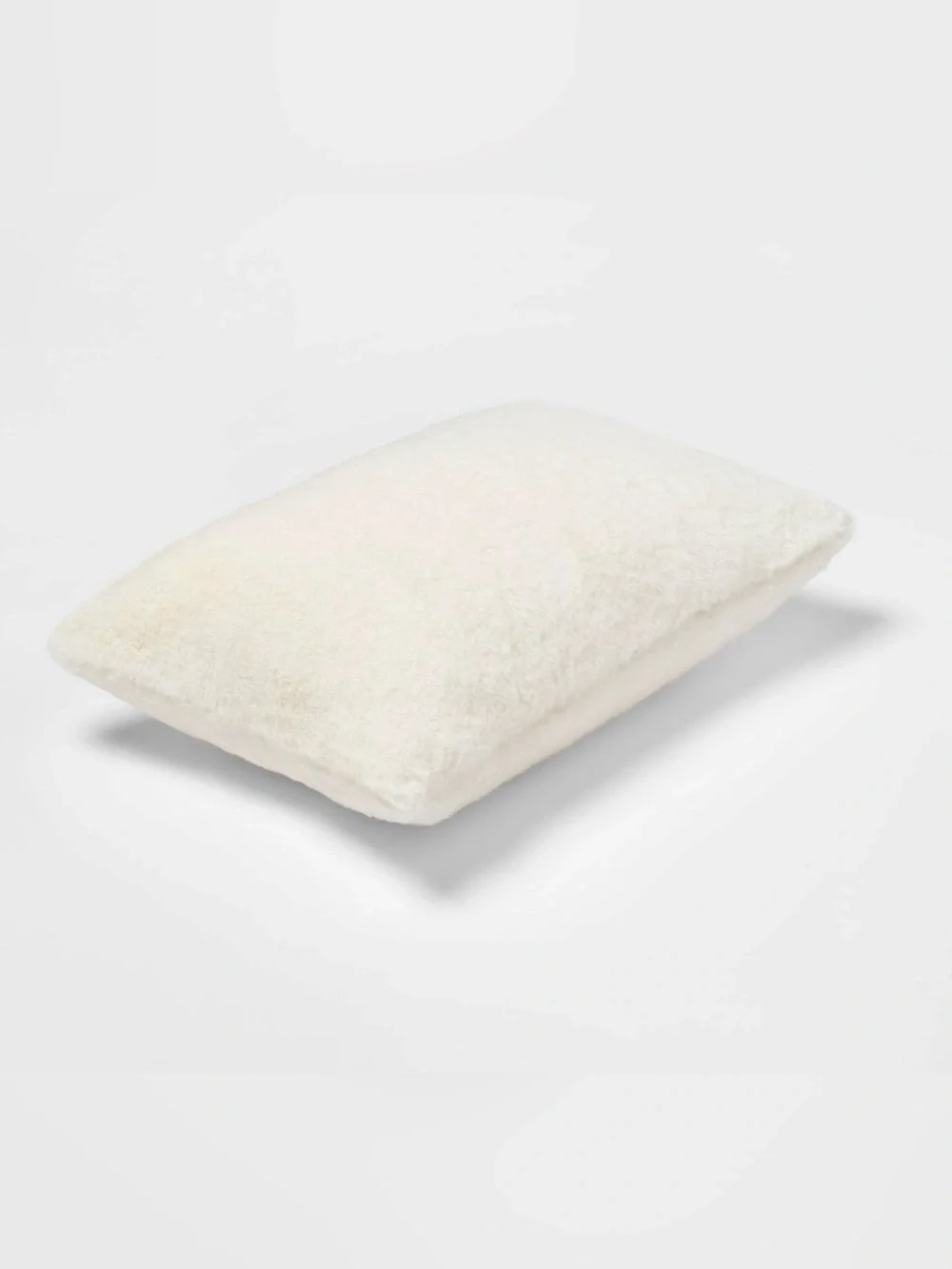 Threshold Faux Rabbit Fur Toss Pillow Cream 20”x14” NWT